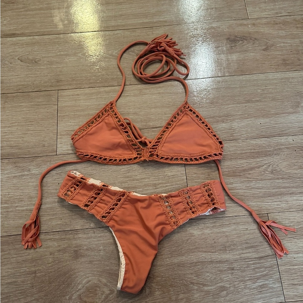 Acacia swim - Andy top (S) and Chuns bottoms (M) in papaya